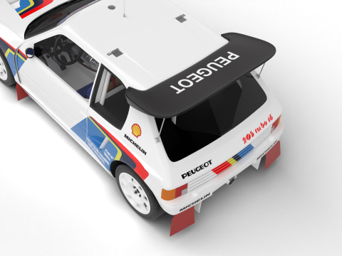 Peugeot 205 T16 Evo 2 Group B 1986 Model 3D