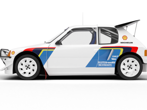 Peugeot 205 T16 Evo 2 Group B 1986 Model 3D