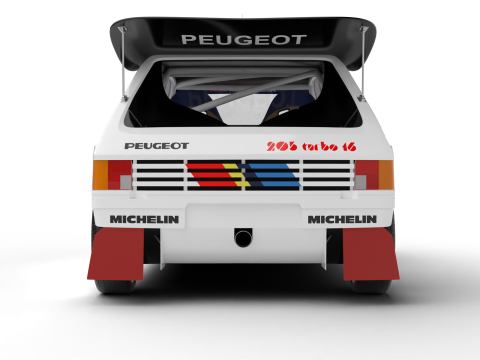 Peugeot 205 T16 Evo 2 Group B 1986 Model 3D