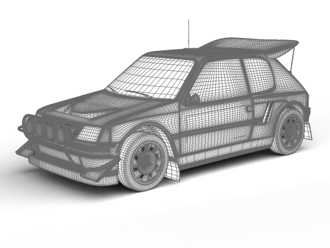 Peugeot 205 T16 Evo 2 Group B 1986 Model 3D