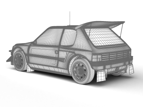 Peugeot 205 T16 Evo 2 Group B 1986 Model 3D