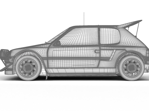 Peugeot 205 T16 Evo 2 Group B 1986 Model 3D