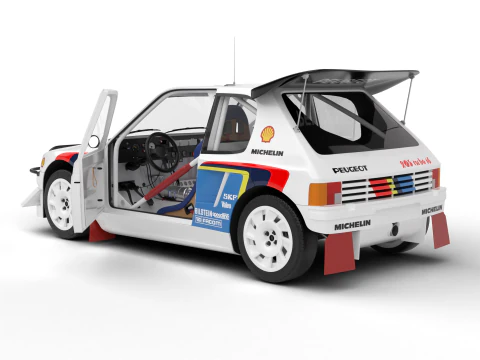 Peugeot 205 T16 Evo 2 Gruppo B 1986 HQ Modello 3D