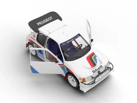 Peugeot 205 T16 Evo 2 Gruppo B 1986 HQ Modello 3D