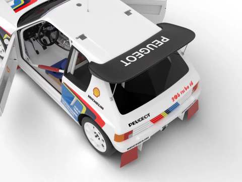 Peugeot 205 T16 Evo 2 Gruppo B 1986 HQ Modello 3D