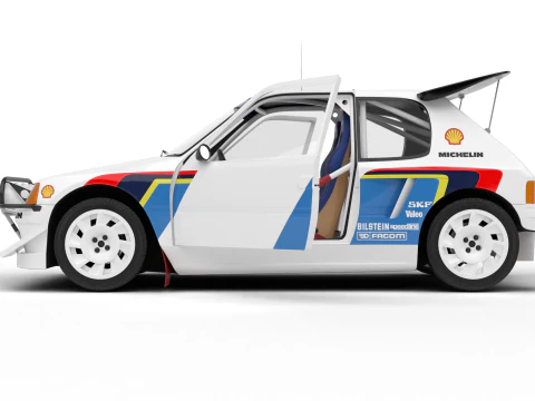 Peugeot 205 T16 Evo 2 Gruppo B 1986 HQ Modello 3D