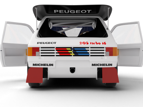 Peugeot 205 T16 Evo 2 Group B 1986 HQ Model 3D
