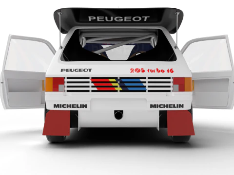 Peugeot 205 T16 Evo 2 Gruppo B 1986 HQ Modello 3D