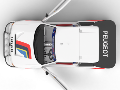 Peugeot 205 T16 Evo 2 Group B 1986 HQ Model 3D