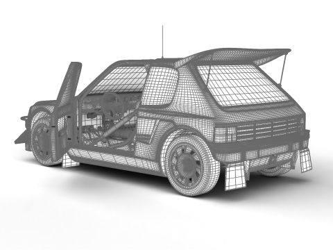 Peugeot 205 T16 Evo 2 Group B 1986 HQ Model 3D