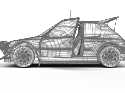 Peugeot 205 T16 Evo 2 Group B 1986 HQ Model 3D