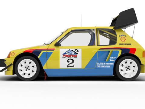 Peugeot 205 T16 Turbo Pikes Peak 1987 3D Model