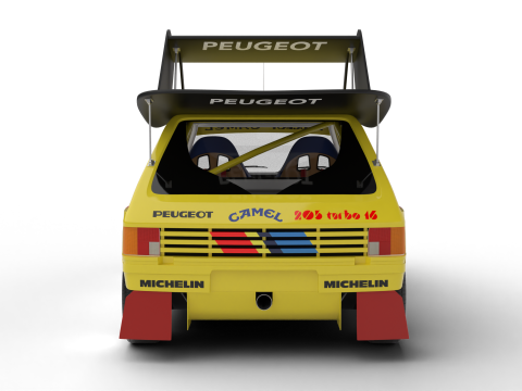 Peugeot 205 T16 Turbo Pikes Peak 1987 3D Model
