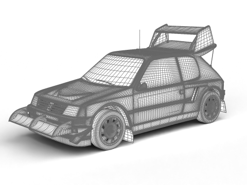 Peugeot 205 T16 Turbo Pikes Peak 1987 3D Model