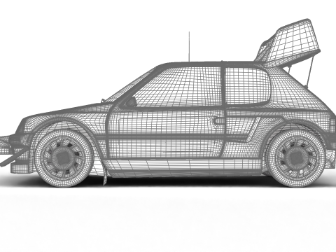 Peugeot 205 T16 Turbo Pikes Peak 1987 3D Model