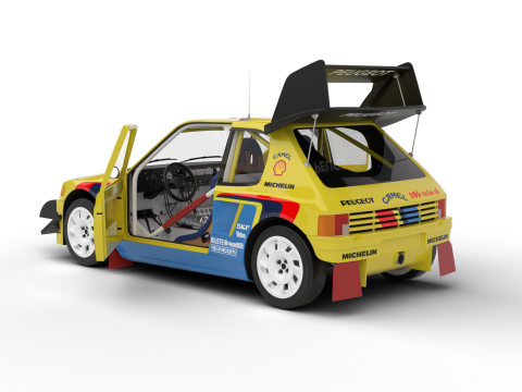 Peugeot 205 T16 Turbo Pikes Peak 1987 HQ 3D 模型