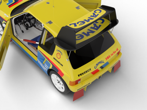 Peugeot 205 T16 Turbo Pikes Peak 1987 HQ 3D 模型