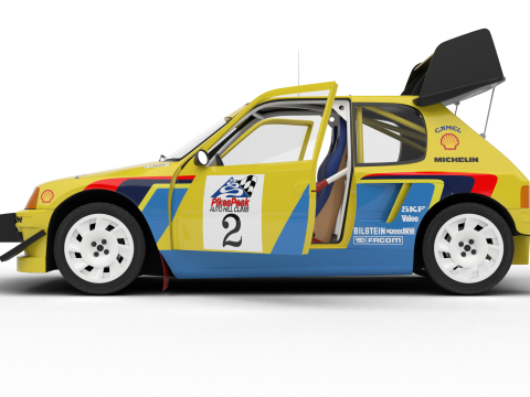 Peugeot 205 T16 Turbo Pikes Peak 1987 HQ 3D 模型