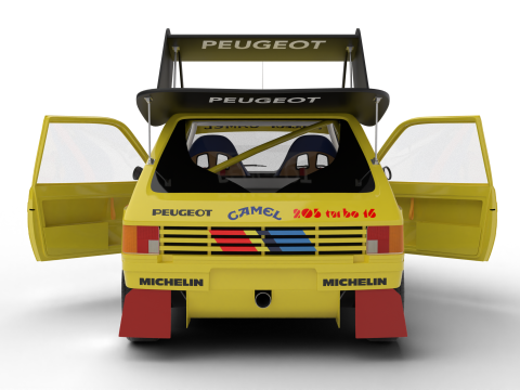 Peugeot 205 T16 Turbo Pikes Peak 1987 HQ 3D 模型