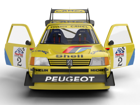 Peugeot 205 T16 Turbo Pikes Peak 1987 HQ 3D 模型