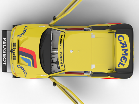 Peugeot 205 T16 Turbo Pikes Peak 1987 HQ 3D 模型