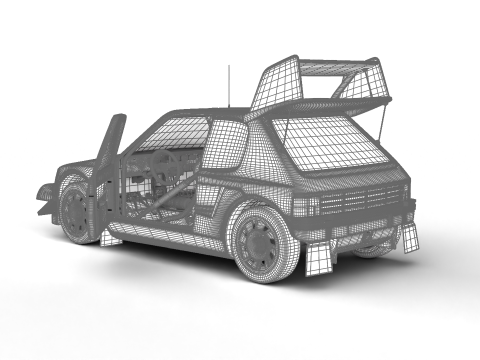 Peugeot 205 T16 Turbo Pikes Peak 1987 HQ 3D 模型