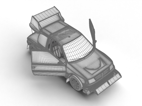 Peugeot 205 T16 Turbo Pikes Peak 1987 HQ 3D 模型