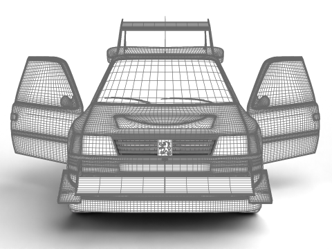 Peugeot 205 T16 Turbo Pikes Peak 1987 HQ 3D 模型