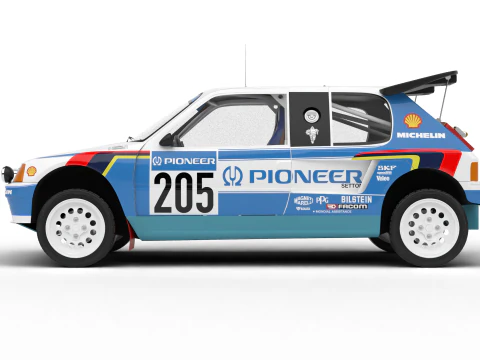 Peugeot 205 T16 Grand Raid Paris Dakar 1988 3D Model