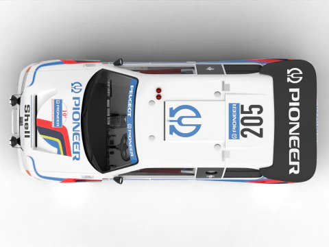 Peugeot 205 T16 Grand Raid Paris Dakar 1988 3D Model