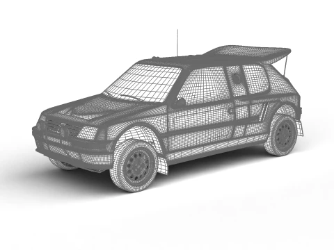 Peugeot 205 T16 Grand Raid Paris Dakar 1988 3D Model