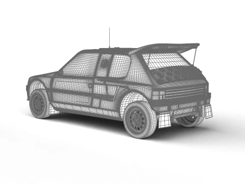 Peugeot 205 T16 Grand Raid Paris Dakar 1988 3D Model