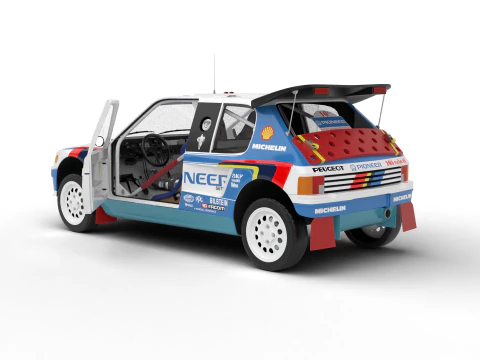 Peugeot 205 T16 Grand Raid Parigi Dakar 1988 HQ Modello 3D