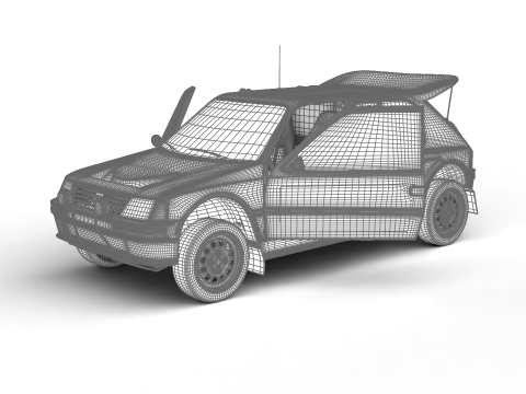 Peugeot 205 T16 Grand Raid Paris Dakar 1988 HQ Model 3D