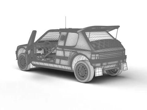 Peugeot 205 T16 Grand Raid Parigi Dakar 1988 HQ Modello 3D
