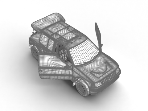 Peugeot 205 T16 Grand Raid Paris Dakar 1988 HQ Model 3D