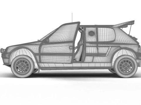 Peugeot 205 T16 Grand Raid Parigi Dakar 1988 HQ Modello 3D