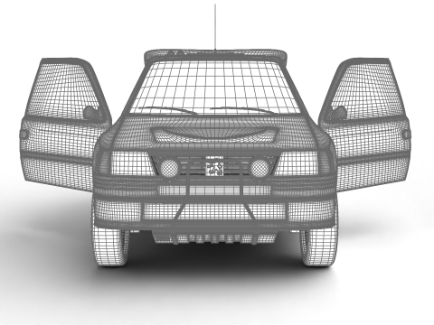 Peugeot 205 T16 Grand Raid Paris Dakar 1988 HQ Model 3D