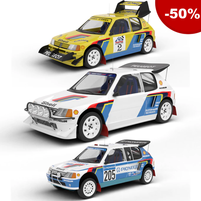 Pack Peugeot 205 T16 Rally HQ interior 3D Model .c4d .max .obj .3ds .fbx .stl .blend 