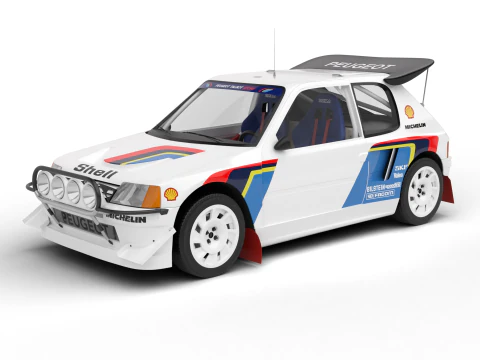 Pack Peugeot 205 T16 Rally HQ interior 3D Model