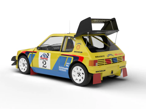 Pack Peugeot 205 T16 Rally HQ interior 3D Model