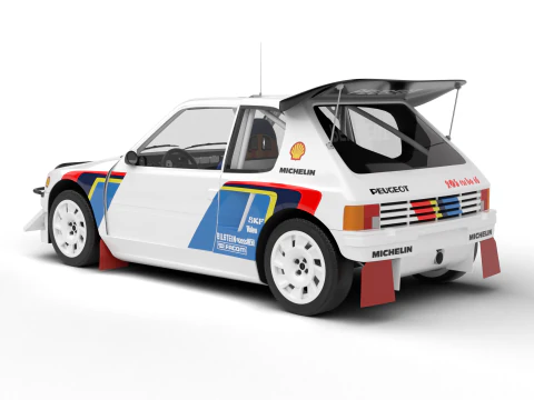 Pack Peugeot 205 T16 Rally HQ interior 3D Model