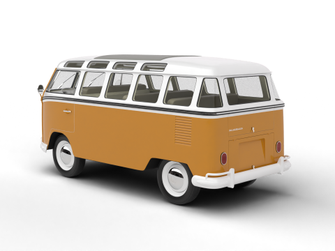 Volkswagen T1 Samba Bus 1950 3D Модель