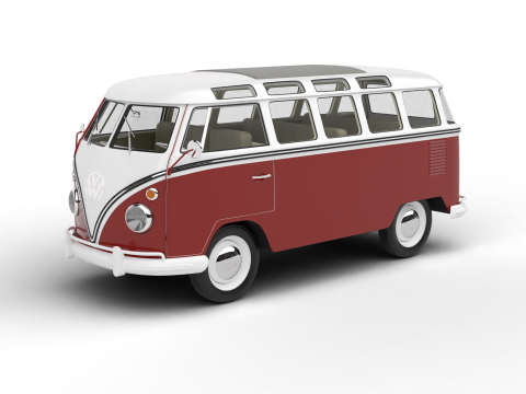 Volkswagen T1 Samba Bus 1950 3D Модель