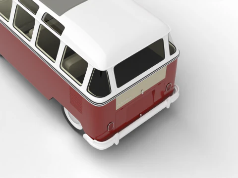 Autobus Volkswagen T1 Samba 1950 rok Model 3D