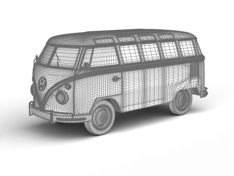 Autobus Volkswagen T1 Samba 1950 rok Model 3D
