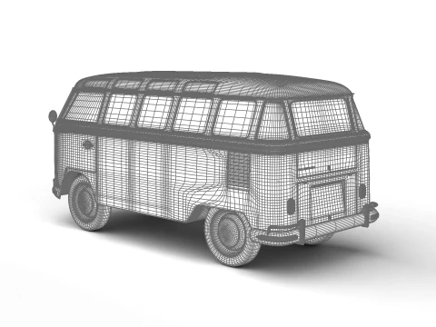 Autobus Volkswagen T1 Samba 1950 rok Model 3D