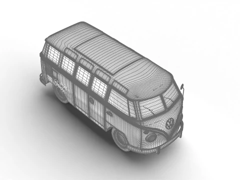Autobus Volkswagen T1 Samba 1950 rok Model 3D