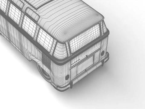 Autobus Volkswagen T1 Samba 1950 rok Model 3D
