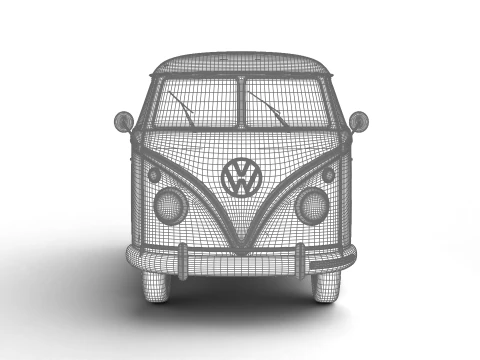 Autobus Volkswagen T1 Samba 1950 rok Model 3D